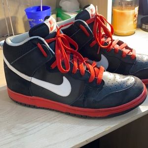 Air Jordan 1’s. Authentic. Has small tears in the shoe. But nothing to serious.